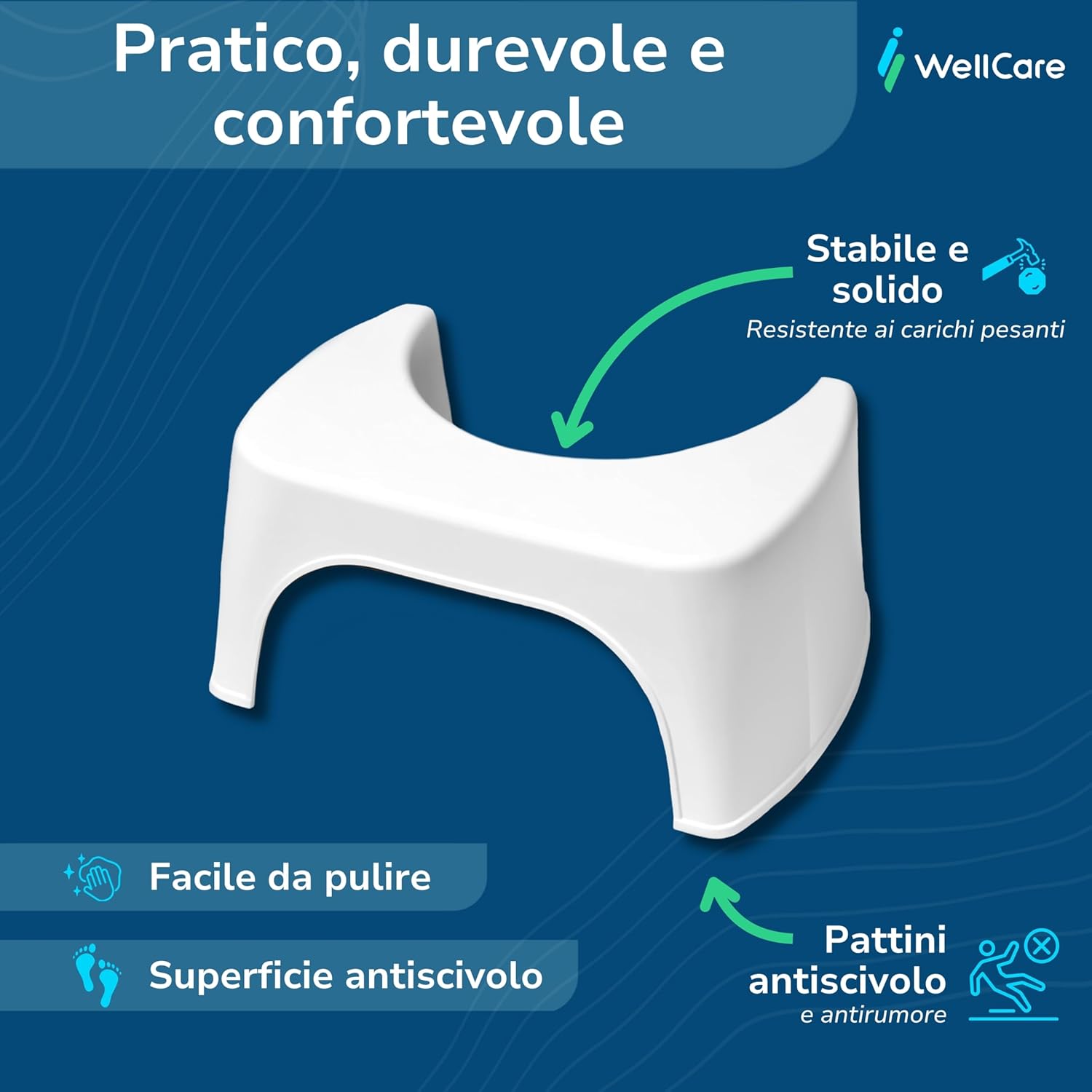 Well Care Sgabello Fisiologico vista laterale